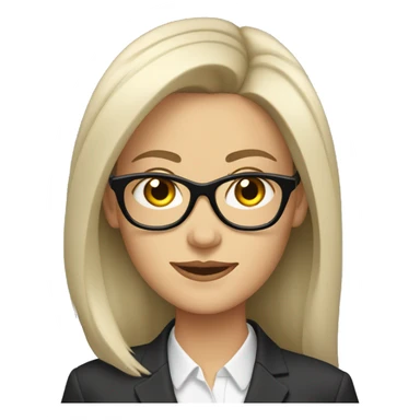 sophisticated white woman with glasses and long dark hair wearing a suit sticker