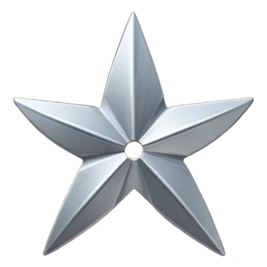 Silver shuriken star on table sticker