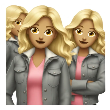 blonde girls in stylish jackets sticker