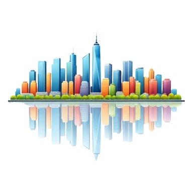 city skyline sticker