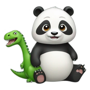 A panda bear mixed with a dinosaur sticker