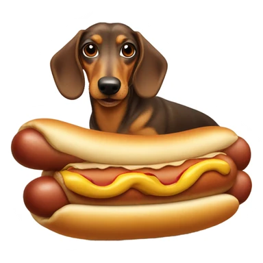 Wiener dog in a hot dog costume sticker