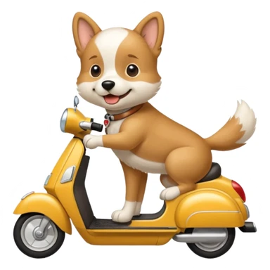 Dog on a scooter sticker