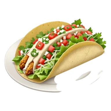 Crispy fish taco with shredded lettuce, cilantro, pico, and queso sticker