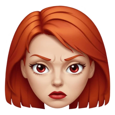 mujer pelirroja con los ojos y los labios maquillados enojada sticker