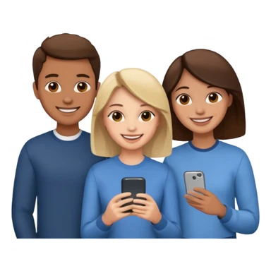 Three friends talking each other sticker