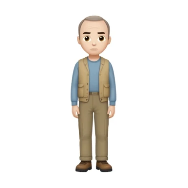 Carl from Sling Blade, neutral expression, full body, shown from sidee sticker