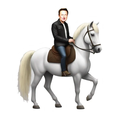 elon musk on a poney sticker