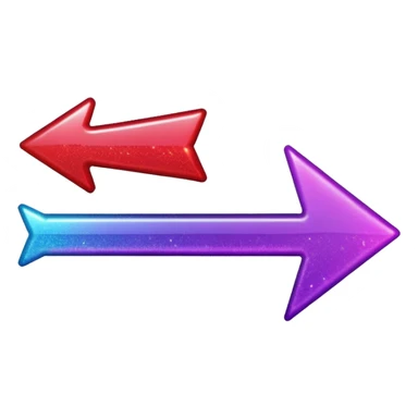 color gradient between red and purple glitter arrow left sticker