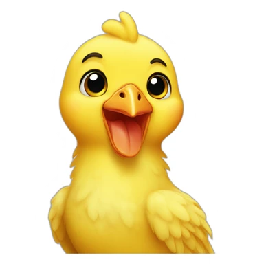 A yellow baby chicken sticker