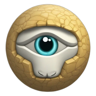 3d sphere with a cartoon Llama skin texture with Eye of Horus sticker