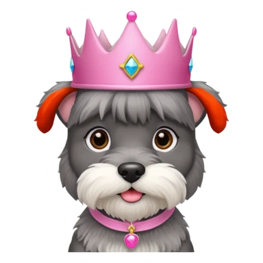 Schnauzer with princess hat sticker