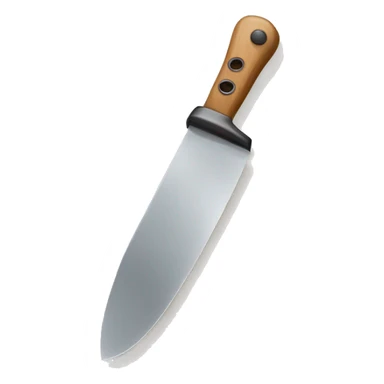 “Create a friendly smiling face holding a small kitchen knife, cartoon style.” sticker