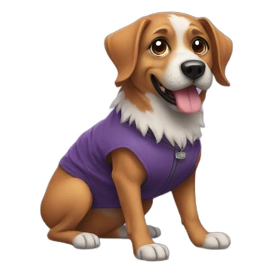 a dog in a halloween costume sticker