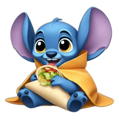 Stitch eating burrito  sticker