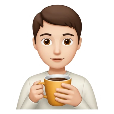 a white hand holding a cup of coffee sticker