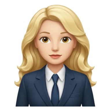 elegant female boss with long blonde wavy hair sticker