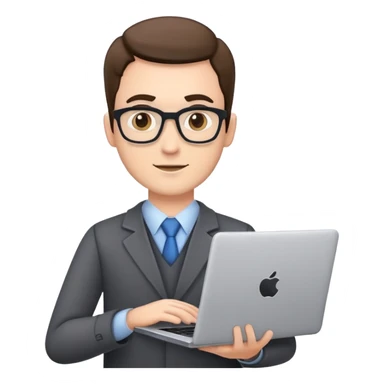 male teacher holding a laptop, teaching online sticker