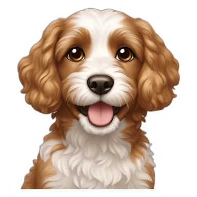 Cavapoo dog brown girl happy sticker