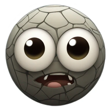 3d sphere with a cartoon Cave Spider skin texture with big thoughtful eyes sticker