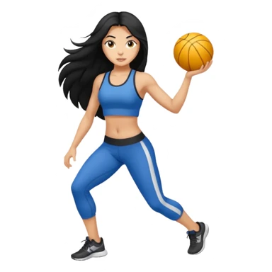 Long black hair girl with gym aesthetic  sticker