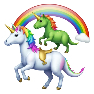 Unicorn riding a T. rex sticker