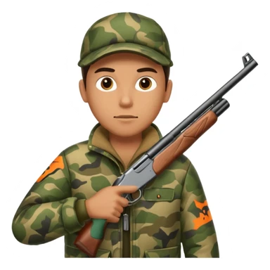 Male Hunter shooting a shotgun sticker