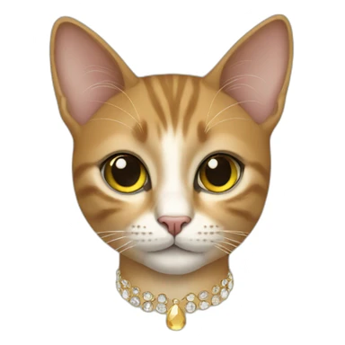 fashion cat with earrings on the ears sticker