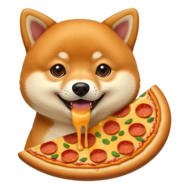 animated shiba inu eating pizza sticker