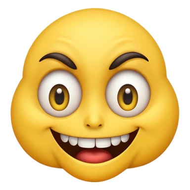 freaky emoji with wide eyes and twisted smile sticker