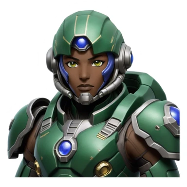 Cinematic Realistic StarCraft Terran Marine Portrait, head tilted epicly and inquisitively, showcasing a commanding presence and battle-hardened spirit. His steely gaze, set against intricately engineered tactical armor in dark green and grey, is rendered with lifelike clarity and dramatic lighting, high shine, epic and awe-inspiring, embodying the futuristic valor of a Terran warrior. sticker