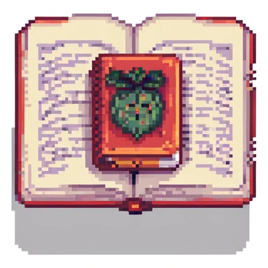 red cursed book pixel art sticker