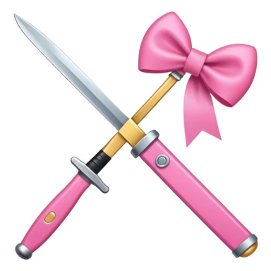 Pink bow knife sticker