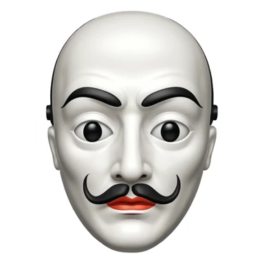Money Heist, Dali mask (black-white), realistic sticker