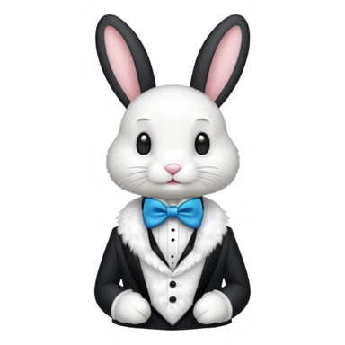 tuxedo bunny with blue bowtie sticker