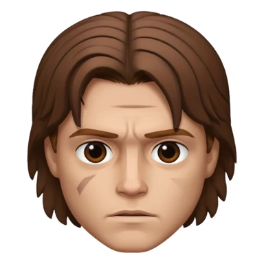 Anakin skywalker with face scar left eye brown hair  sticker