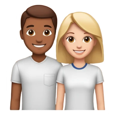 smiling duo by brick wall sticker