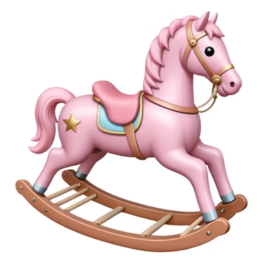 Pastel pink rocking horse toy sticker
