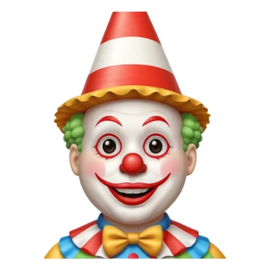 Clown with striped cone hat sticker