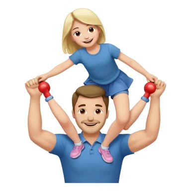 a dad lifting his daughter   sticker