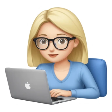 A girl is working with a laptop while lying horizontal on the sofa sticker