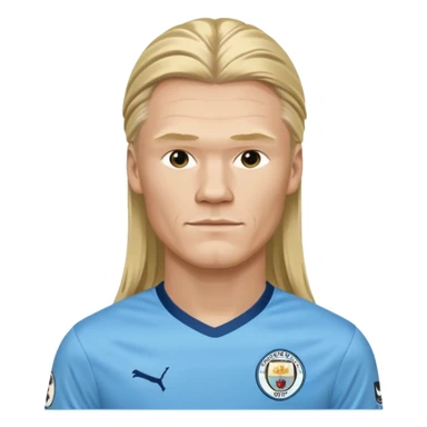 Erling Haaland long hair Manchester City sticker