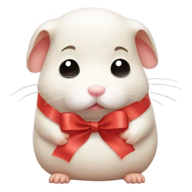 Sad hamster with a ribbon  sticker