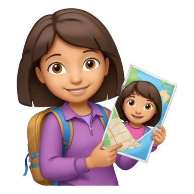 dora the explorer with boots and map emoji sticker