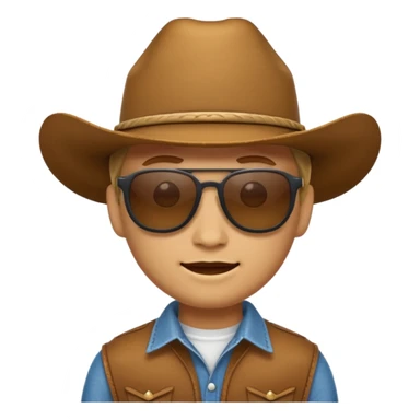 Cowboy emoji with sunglasses  sticker