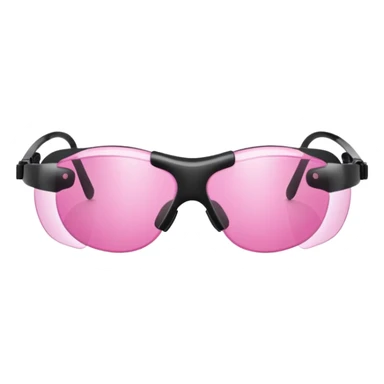 protective welding glasses with pink lenses, frameless design, safety eyewear sticker