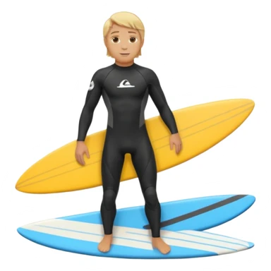 blonde haired white surfer with surfboard  sticker