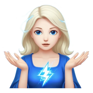 woman summoning electric sticker