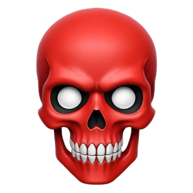 The image features a stylized red skull against a black background.
The image is composed primarily of two colors: a vibrant red for the skull and a deep black for the background. The skull occupies a large portion of the image and is drawn in a minimalist style, almost like a silhouette.  sticker