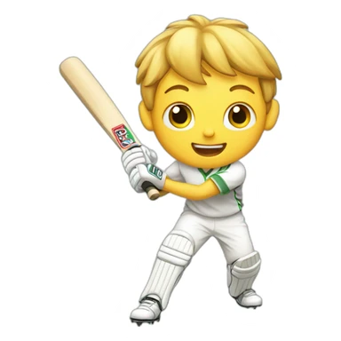 Boy playing cricket sticker